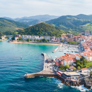 Aerial,View,Of,Lekeitio,Fishing,Town,,Basque,Country